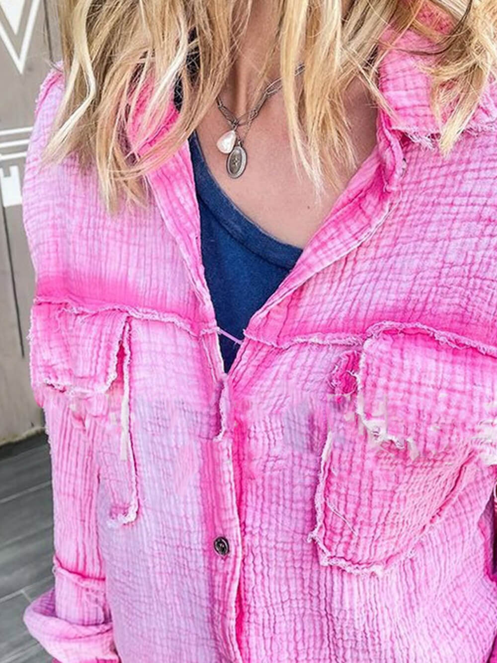 Jachetă din velur roz fierbinte
