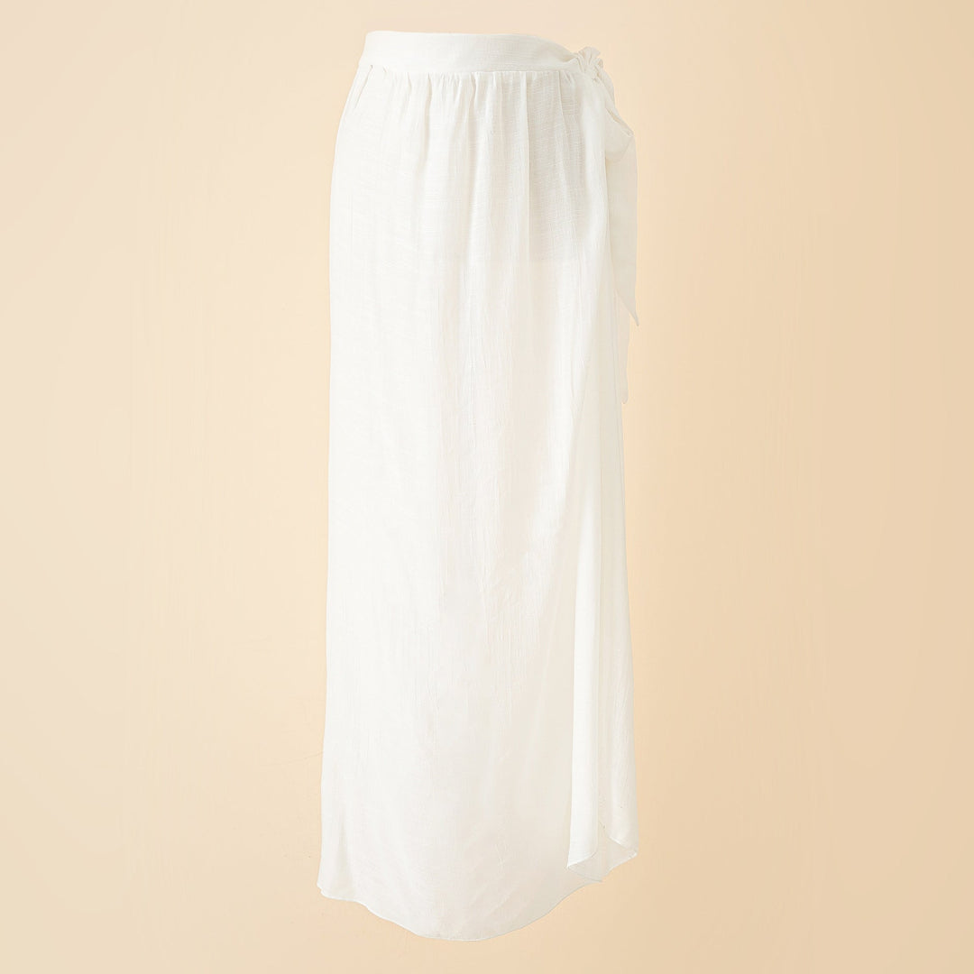 Cabriolet Wrap Split-Sides Maxi Nederdel Cover-Up i hvid