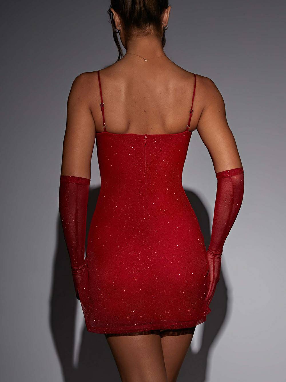 Mini-robe Pixie - Rouge scintillant
