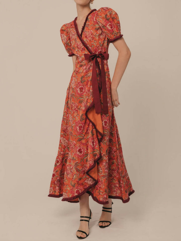 Boheemse vintage midi-jurk