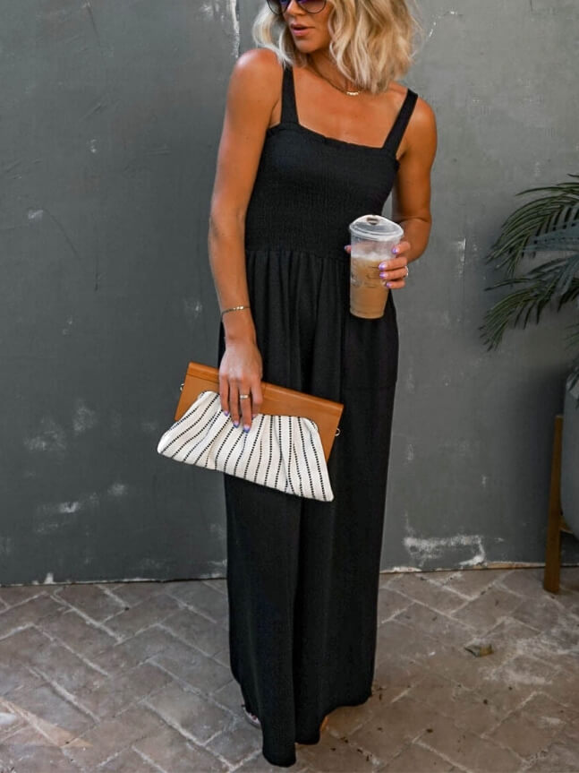 Smocked Pocket Jumpsuit