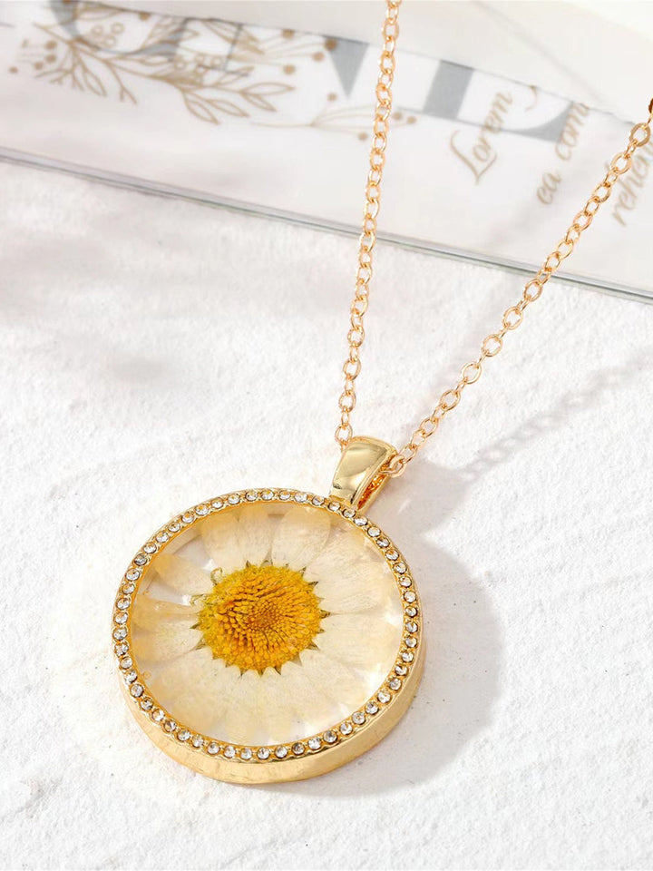Pryskyřice lisované květinové náhrdelníky - květinový měsíc narození z drahokamu