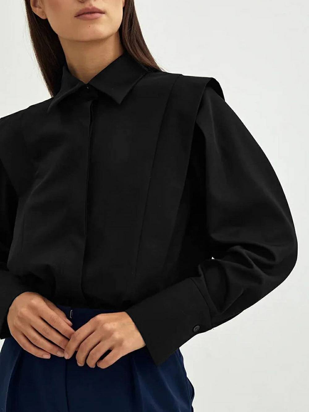 Long Sleeve with Pleated Detailing Top