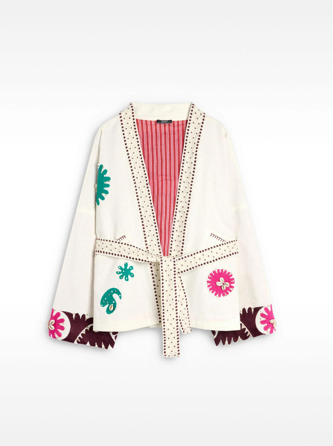 Brodert kåpe med åpen front