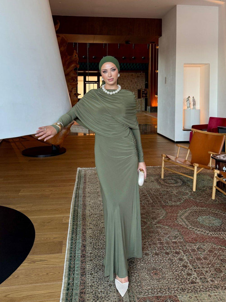 Elegant Ruched Maxi Dress