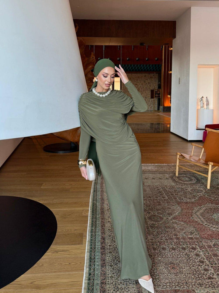 Elegant Ruched Maxi Dress