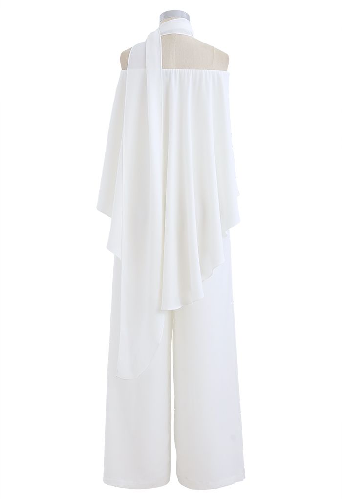 Φουλάρι από ώμους, σιφόν, λευκή φόρμα