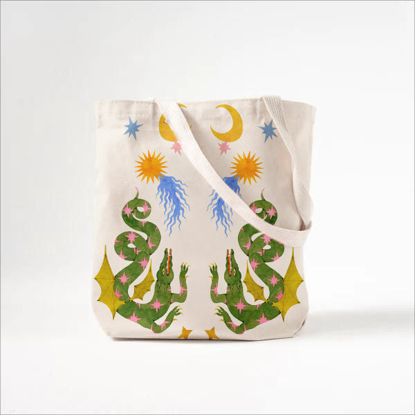 Elegantní plátěná taška s abstraktním tiskem