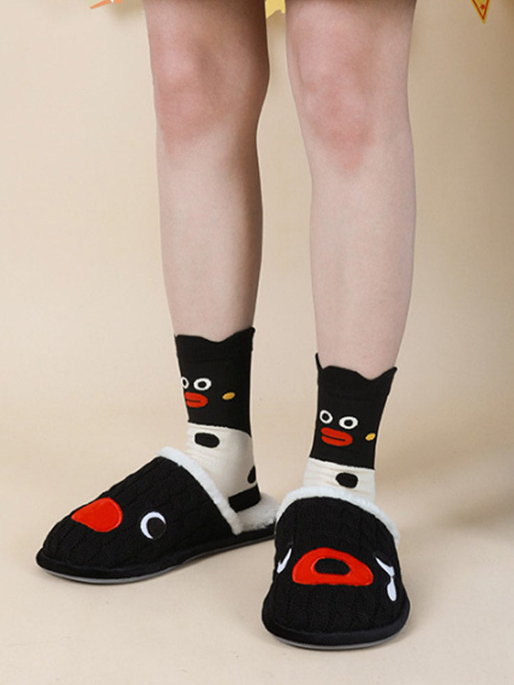 Χαριτωμένα Cartoon Penguin πουά κάλτσες