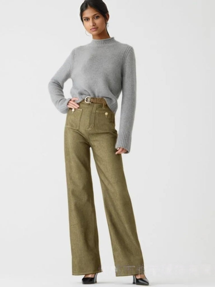 Jeans med accenter och fickor Palazzo