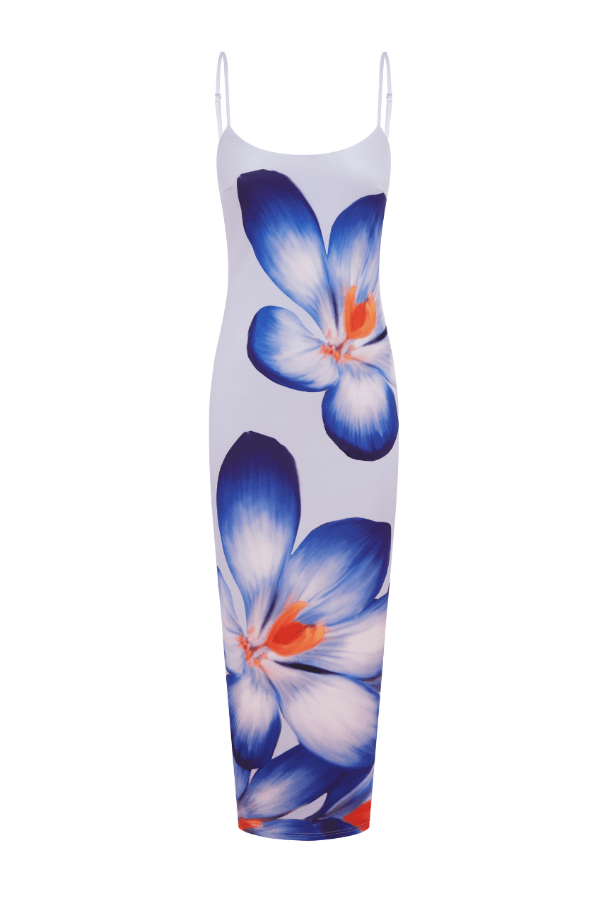 DEIA मिडी ड्रेस - बैंगनी फूल