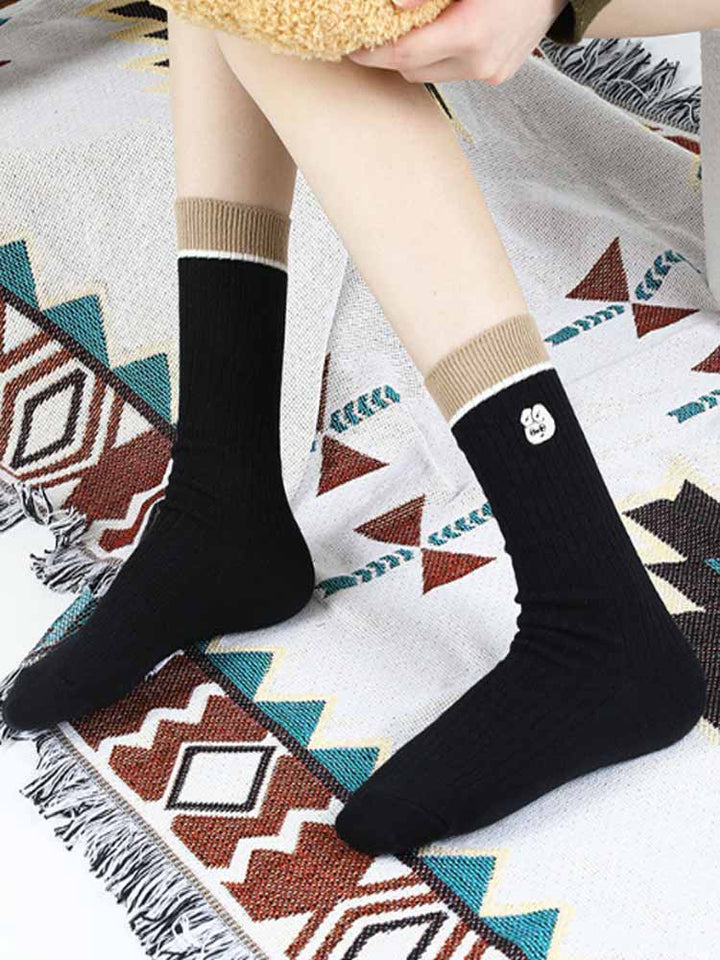 Cute Embroidered Letter Socks