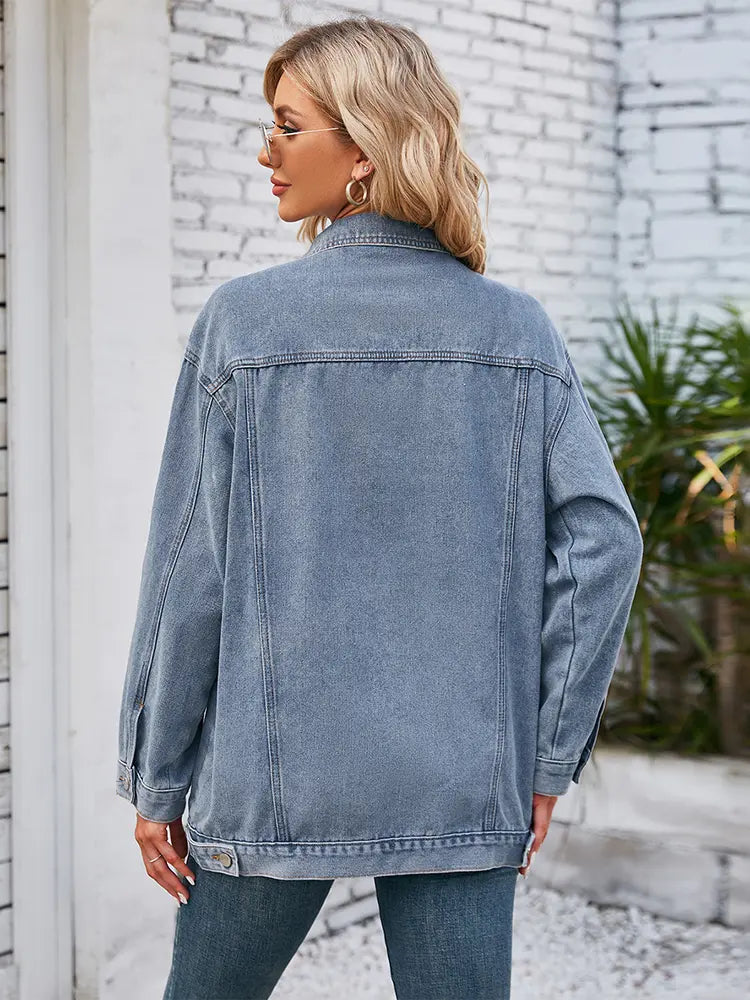 Dame Høst Løs-Fit Denim Jakke