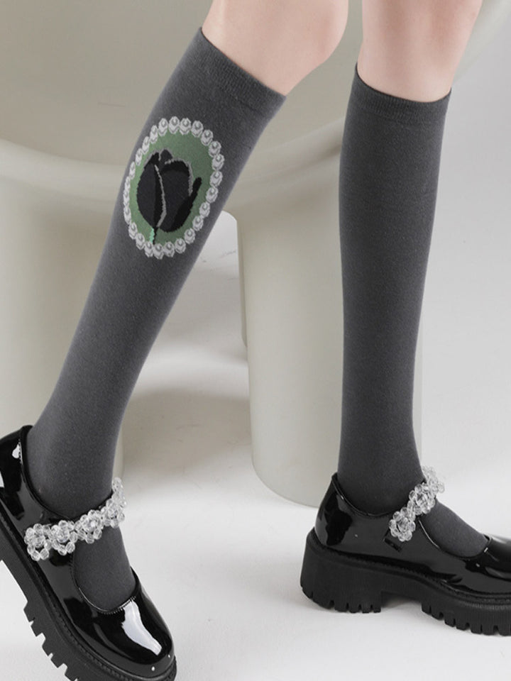 Lolita-stil knehøye sokker