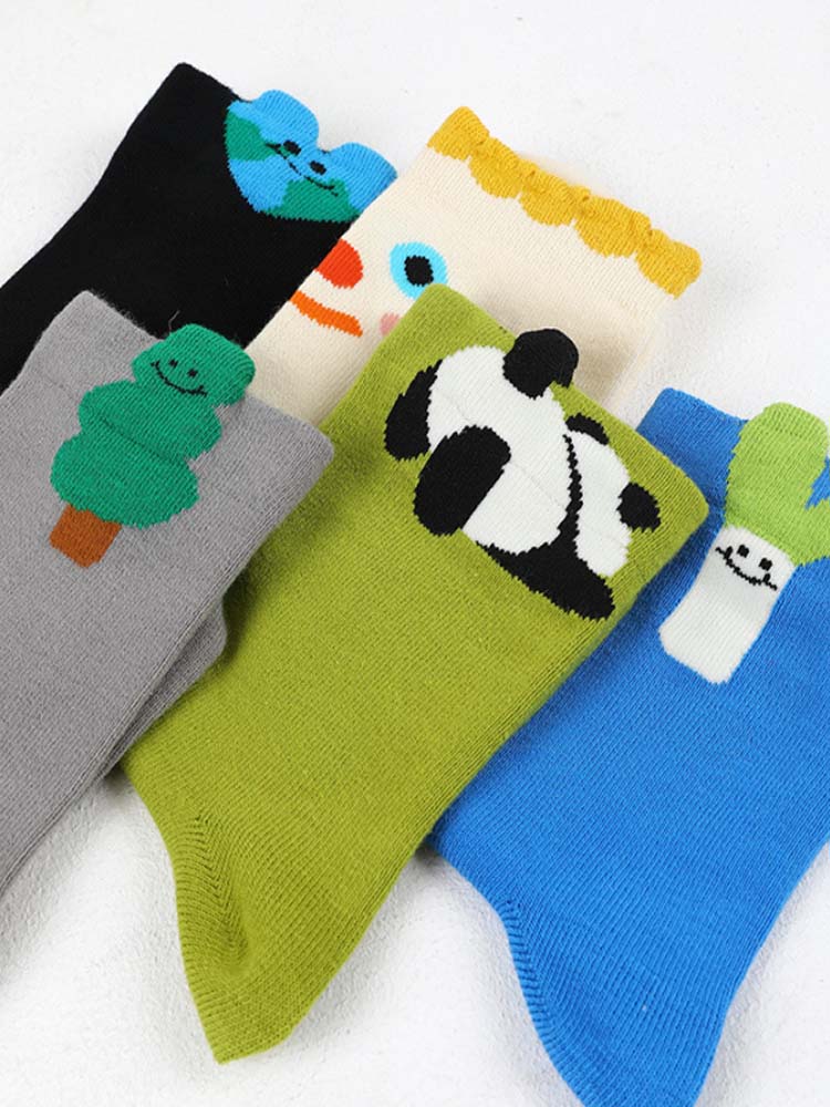 Masaya at Cute na Cartoon Pattern na Cotton Socks