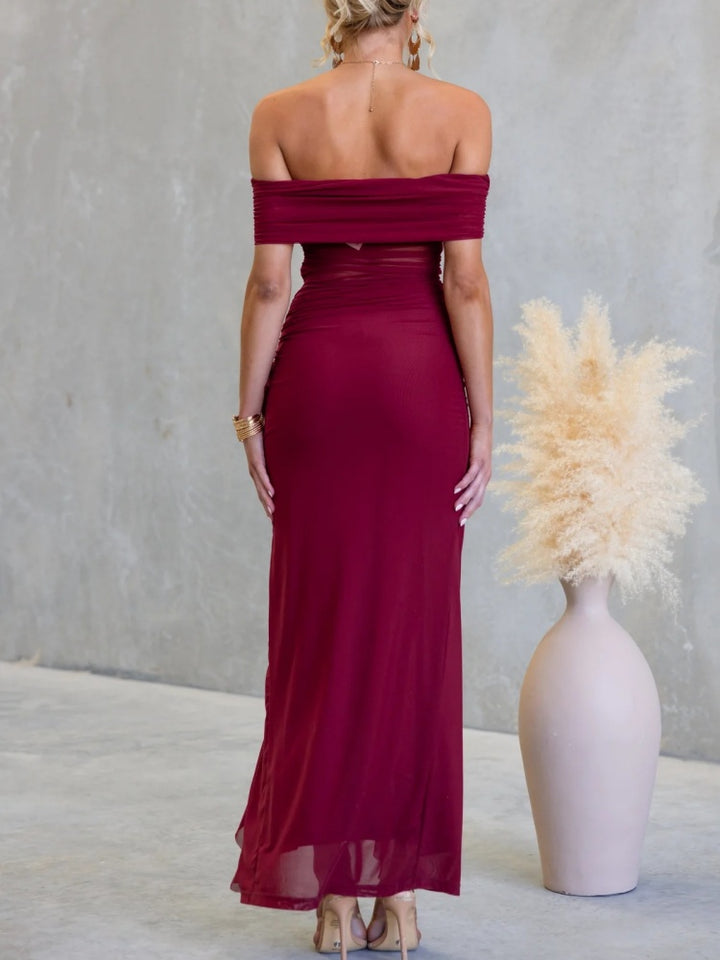 Slit  Sheer Bodycon Maxi Dress