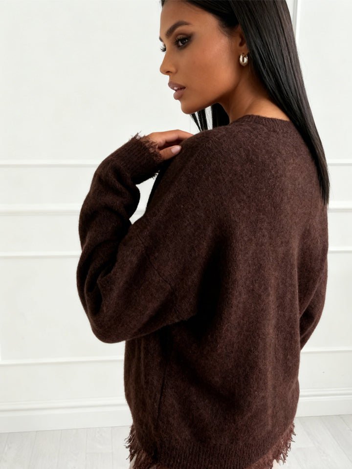 Lace-Trim Knit Sweater & Mermaid Skirt Set