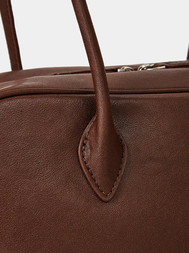 Groen gelooide leren broodtrommel tas