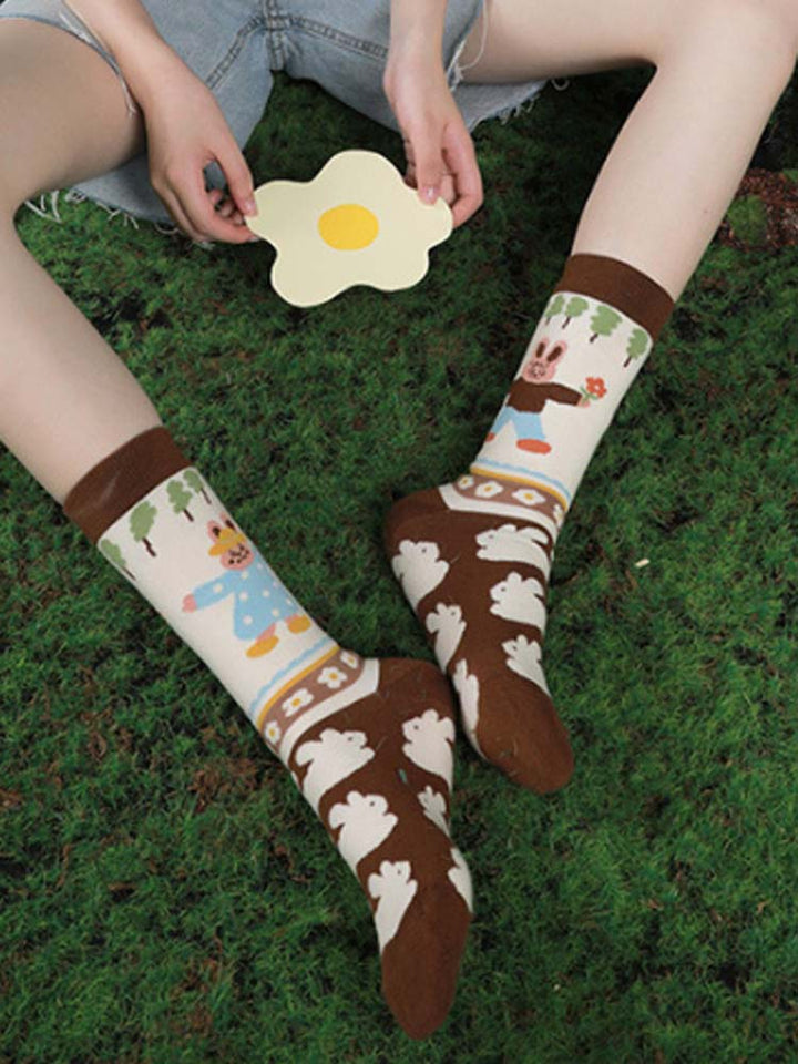 Cute Bunny Mid-Calf Κάλτσες