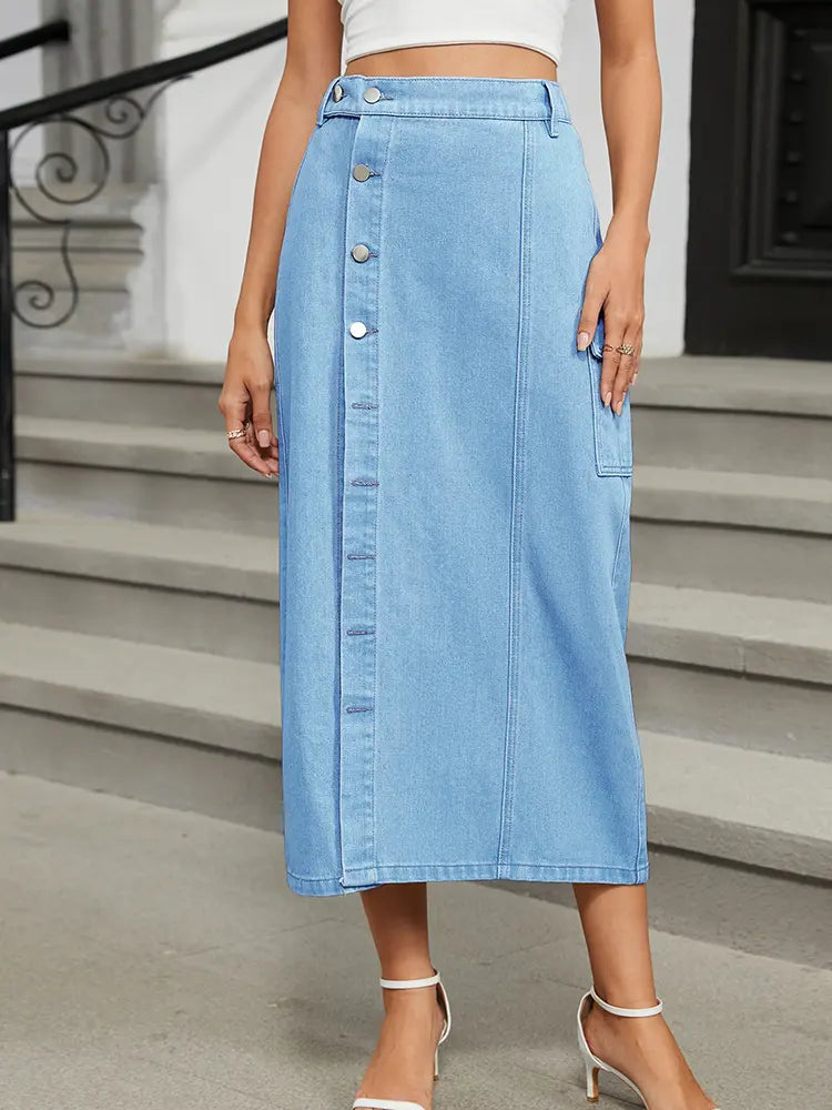 Trendy Elastische Taille Denim Rok