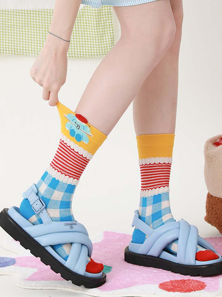 Βαμβακερές κάλτσες με μοτίβο πουτίγκας με χαριτωμένες αρκούδες