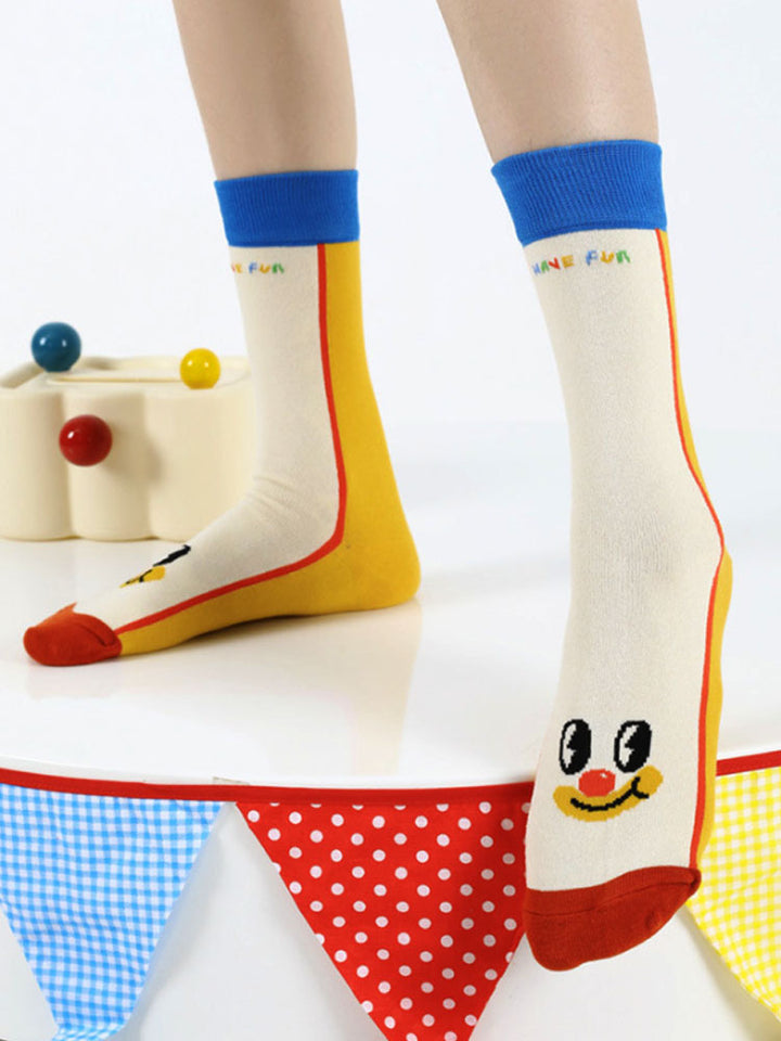 Socken mit Cartoon-Clown-Muster