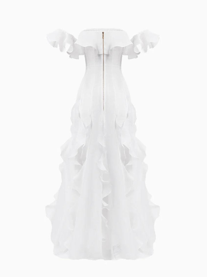 Off - Shoulder Ruffle Gown