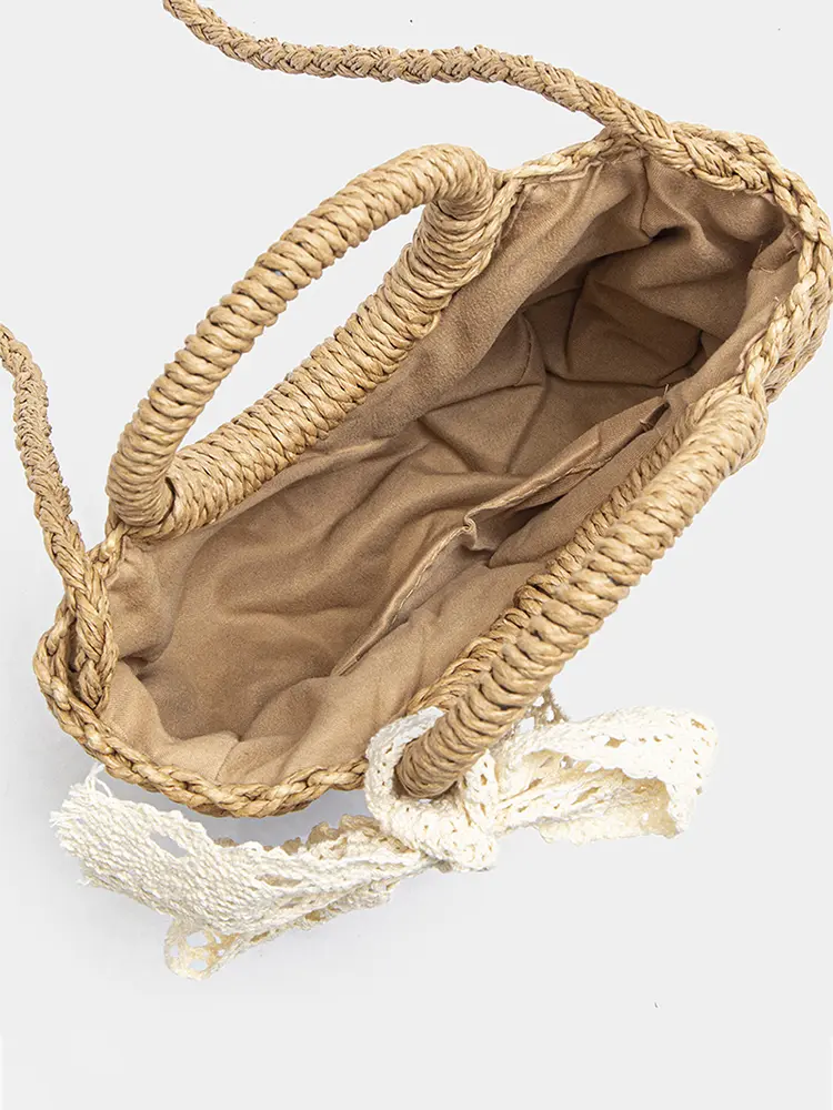 Geflochtene Mini-Umhängetasche im Strandstil