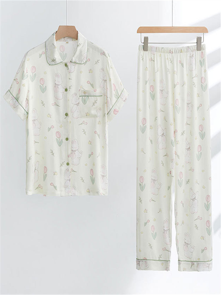 Conjunto de pijamas de gaze de algodão de bambu
