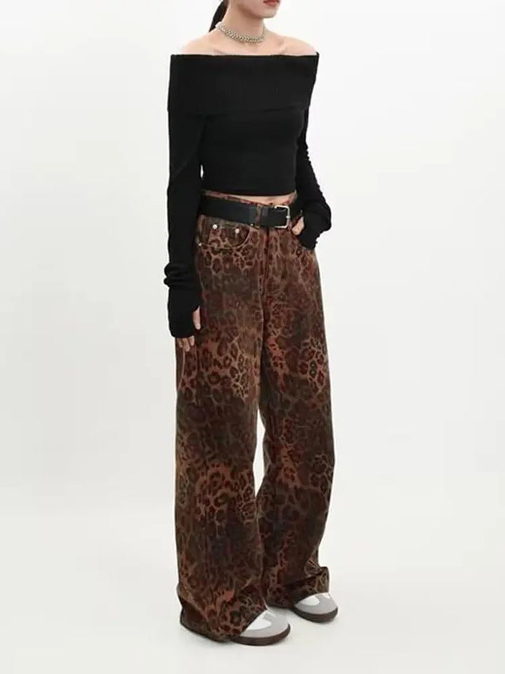 Vintage Leopard Print Jeans