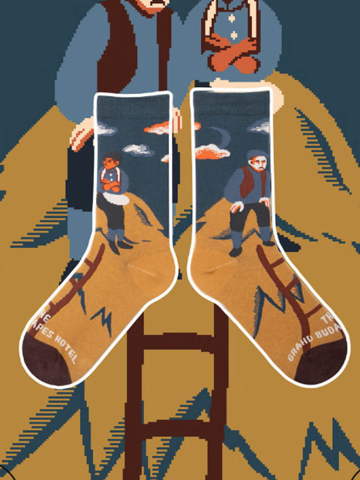 Tegneserie mønster midt-læg sokker