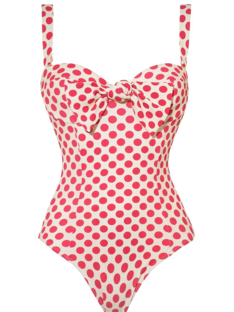 Pink Printed Skirted One-Piece Swimsuit Set