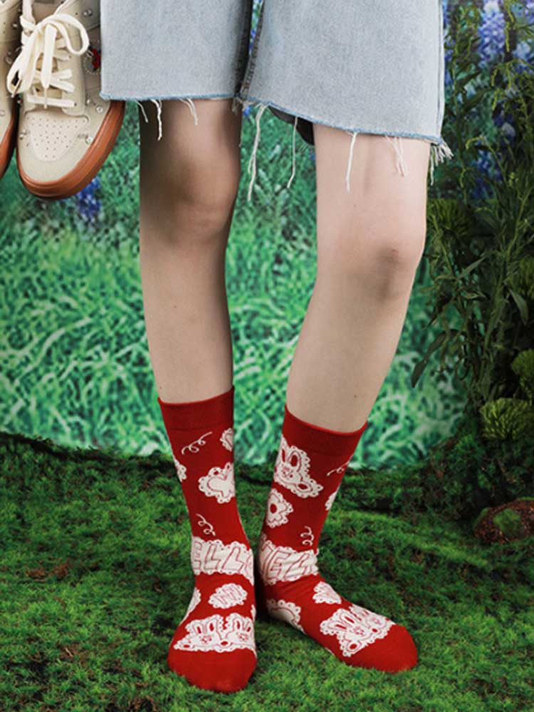 Cute Bunny Mid-Calf Socks