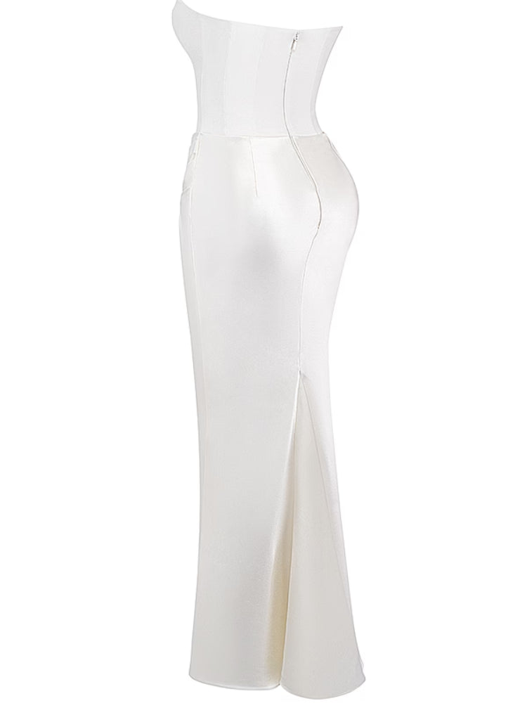 Ivory Strapless Corset Dress