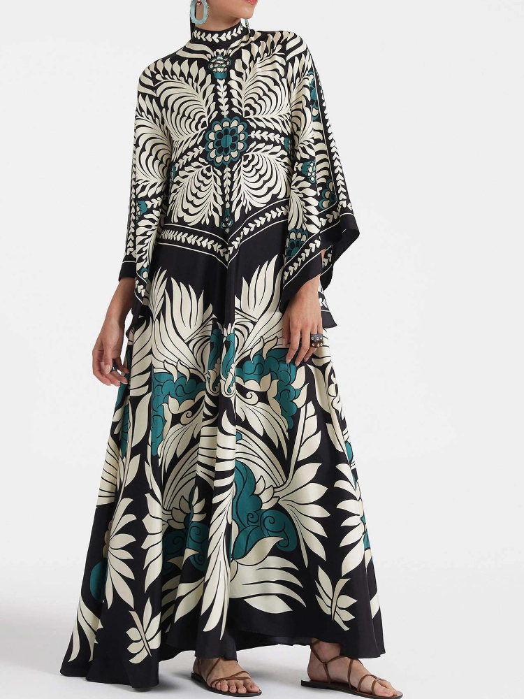 Magnifico Printed Maxi Dress - Black