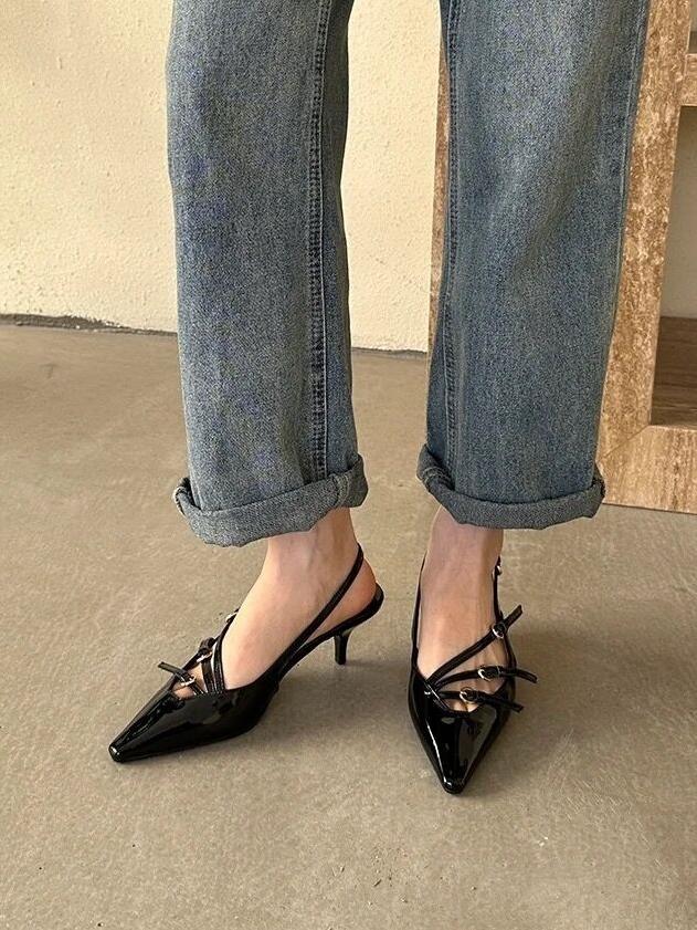 Chaussures Mary Jane à talons hauts sans bretelles