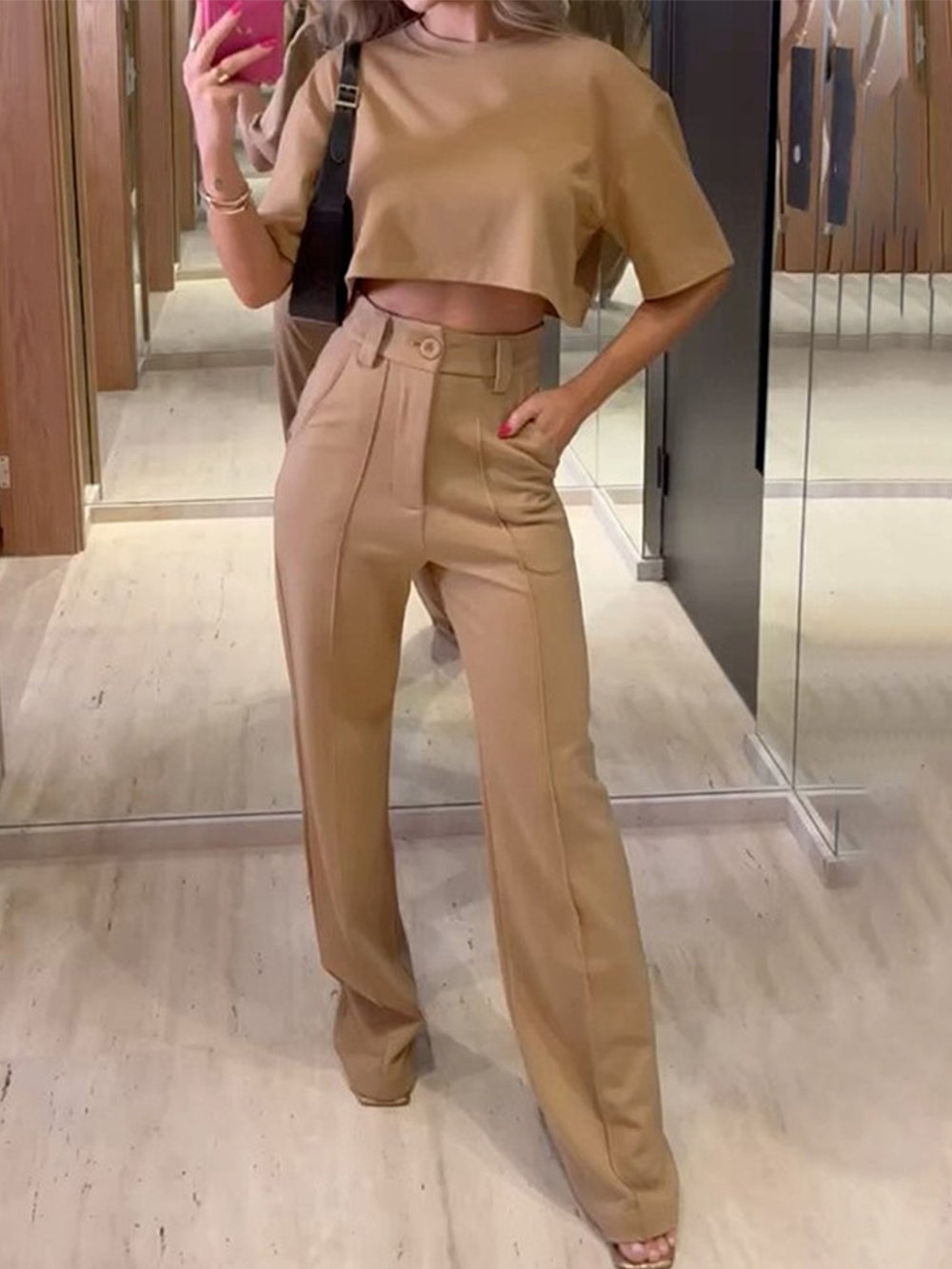 Set Contour Top & Kapesní široké nohavice