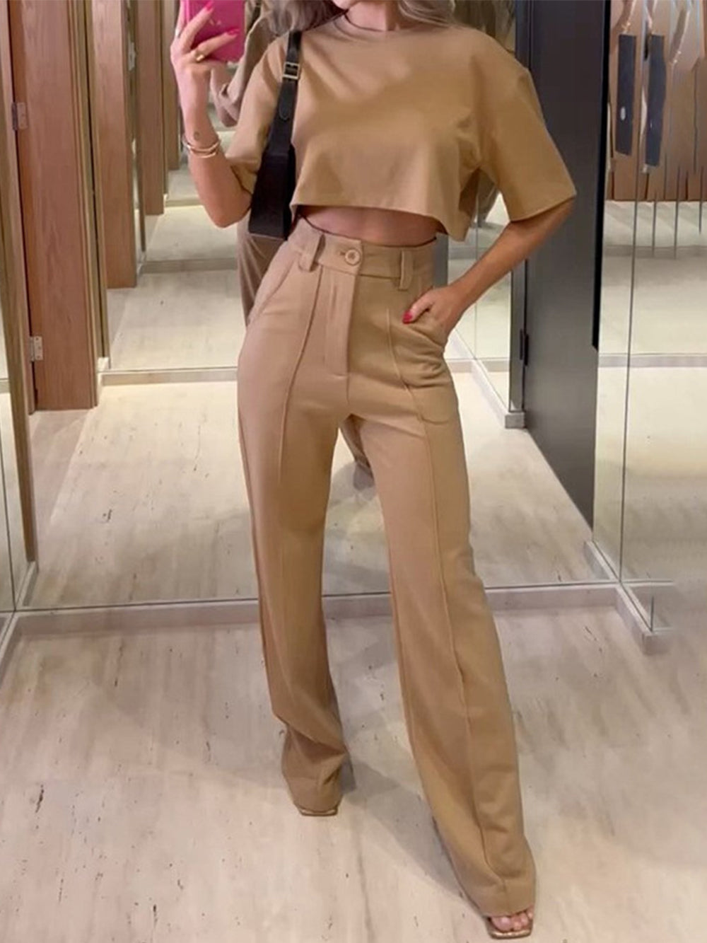 Set Contour Top & Kapesní široké nohavice