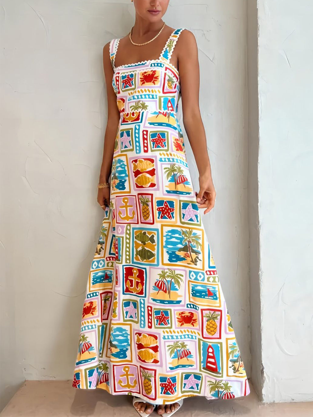 그래피티 스트랩 튜브 탑 섹시한 레이스 맥시 드레스