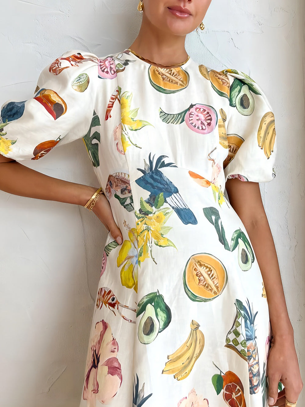 फैशन ग्रैफ़िटी प्रिंट स्लिम फ़िट बहुमुखी मैक्सी ड्रेस