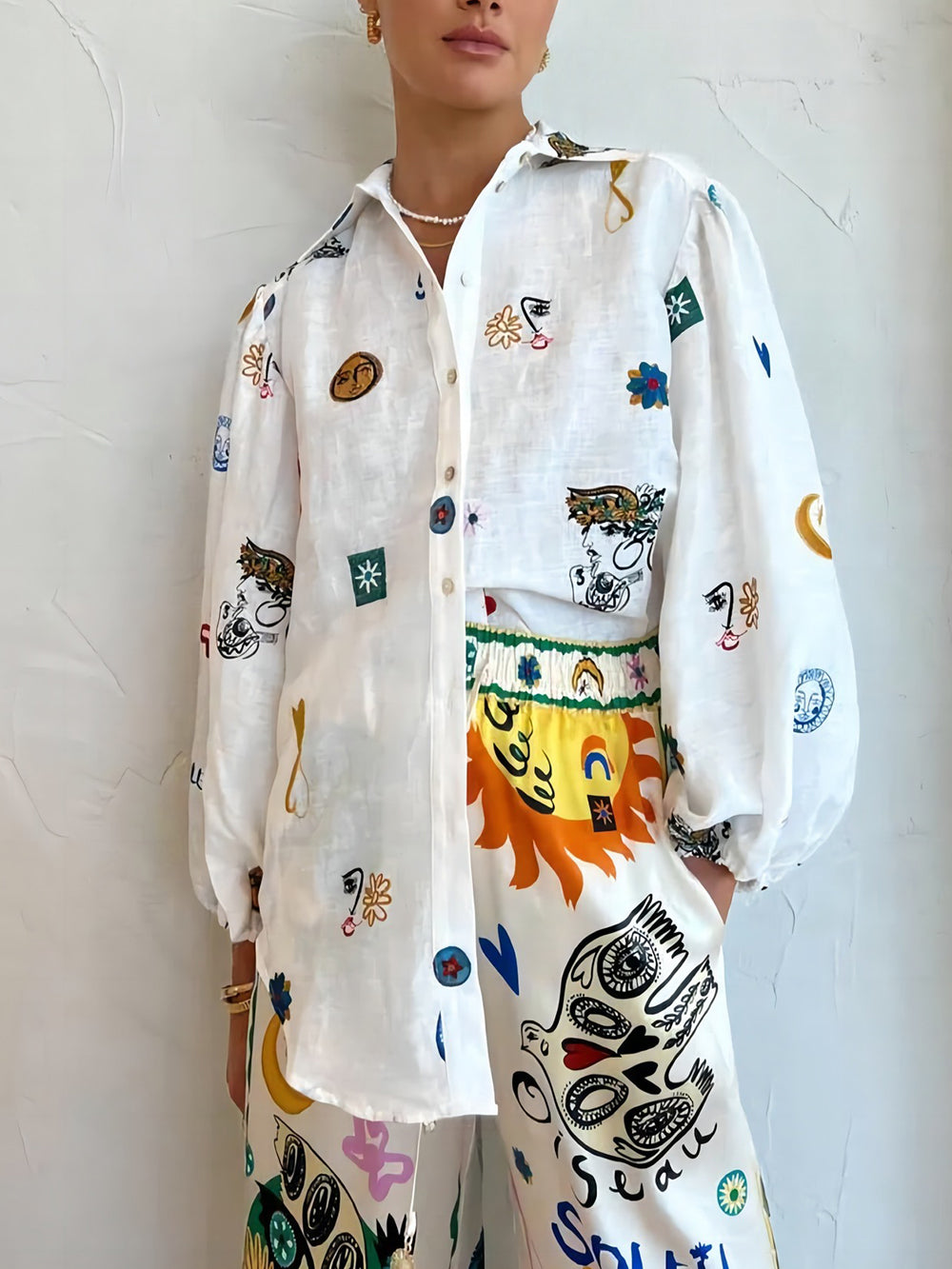Camisa personalizada con mangas farol Graffiti