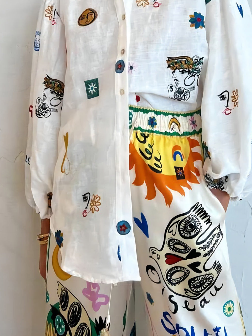 Camisa personalizada con mangas farol Graffiti