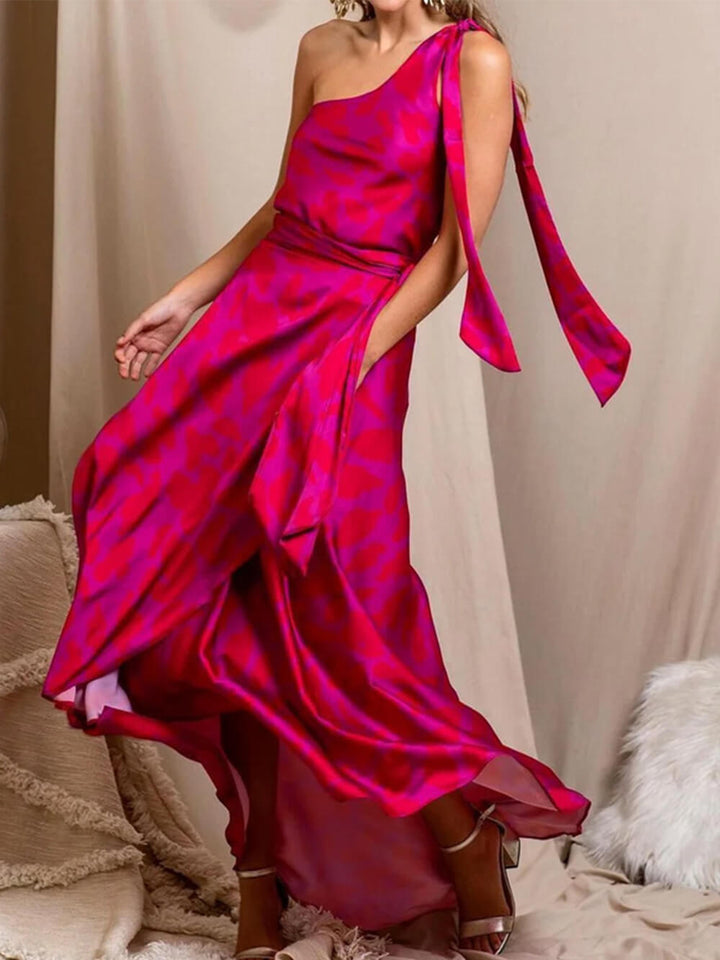 Mode elegante mouwloze jurk in effen kleur