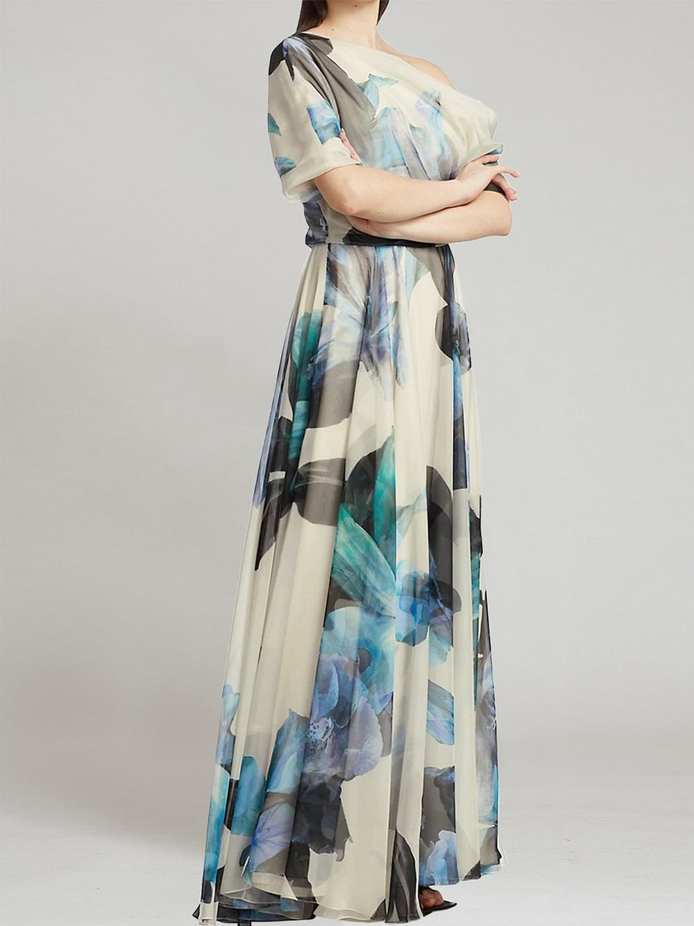 लोलिता स्विंग स्कर्ट प्रिंट मैक्सी ड्रेस