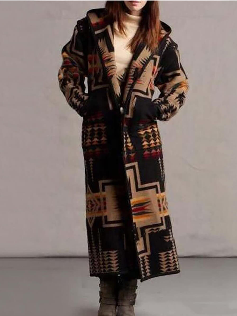Bohémský dlouhý svetrový kabát