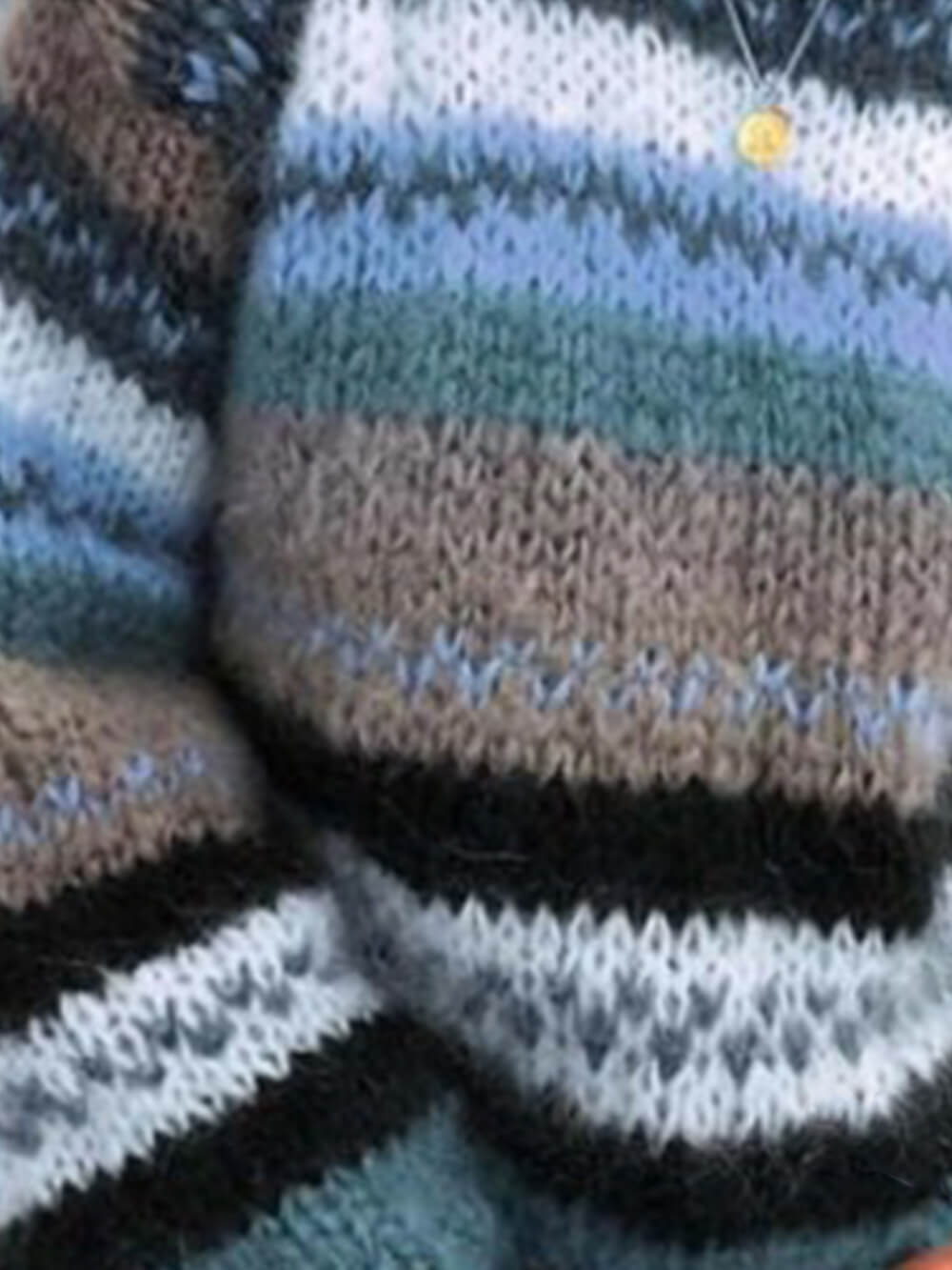 इंद्रधनुष ढीला आरामदायक गर्म बुना हुआ स्वेटर