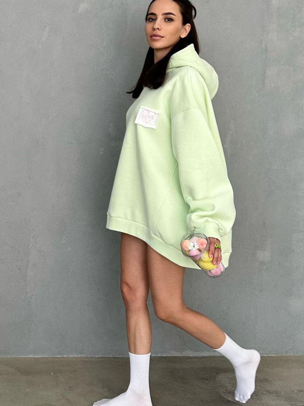 Loose Solid Color Sweatshirt