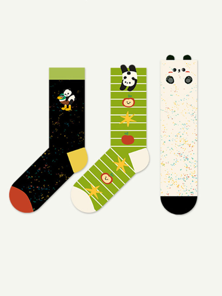 Cartoon Panda-patroon sokken
