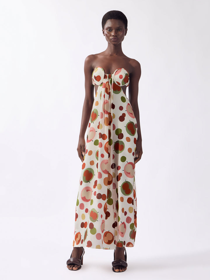 Vestido Longo Tomara que Caia Fenda Lina Pois