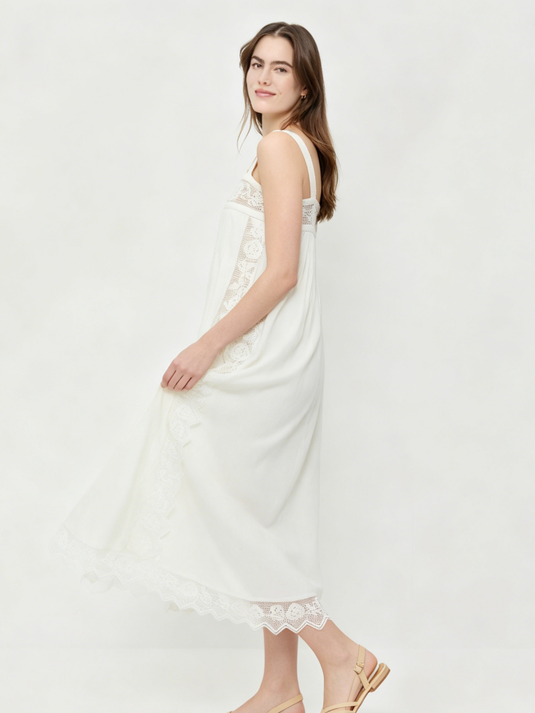 Den Blonde Linned Midi Kjole